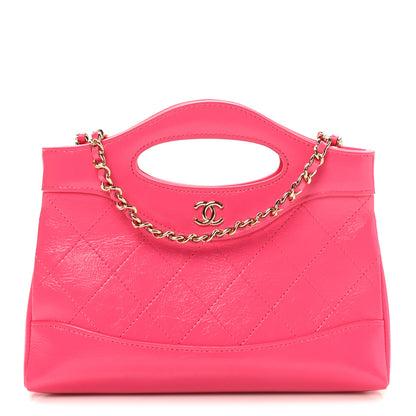 Chanel Shiny Crumpled Calfskin Quilted Nano 31 Shopping Bag Pink 1 of 11