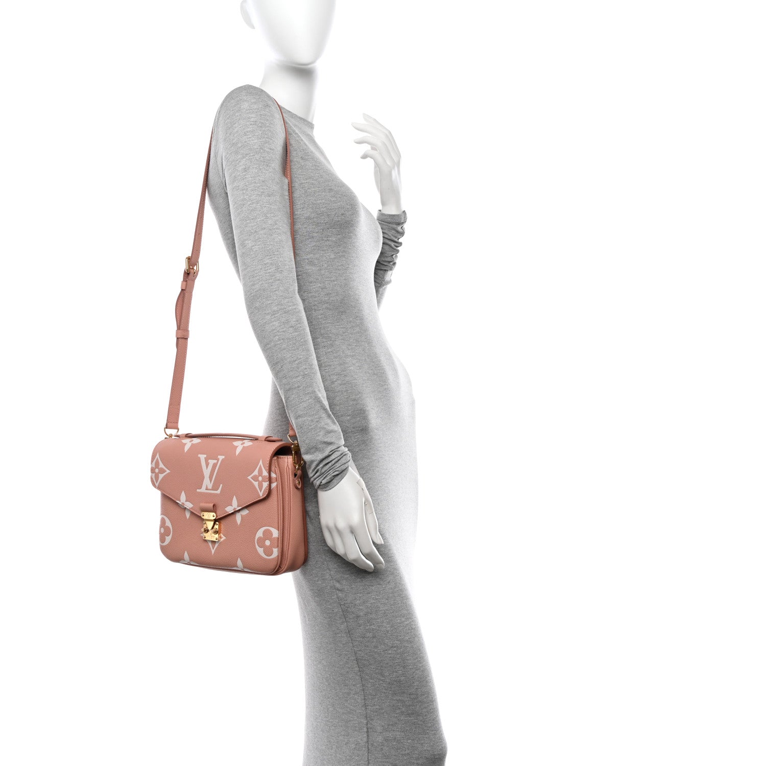 Louis Vuitton Empreinte Monogram Giant Pochette Metis Rose Trianon Cream 2 of 9