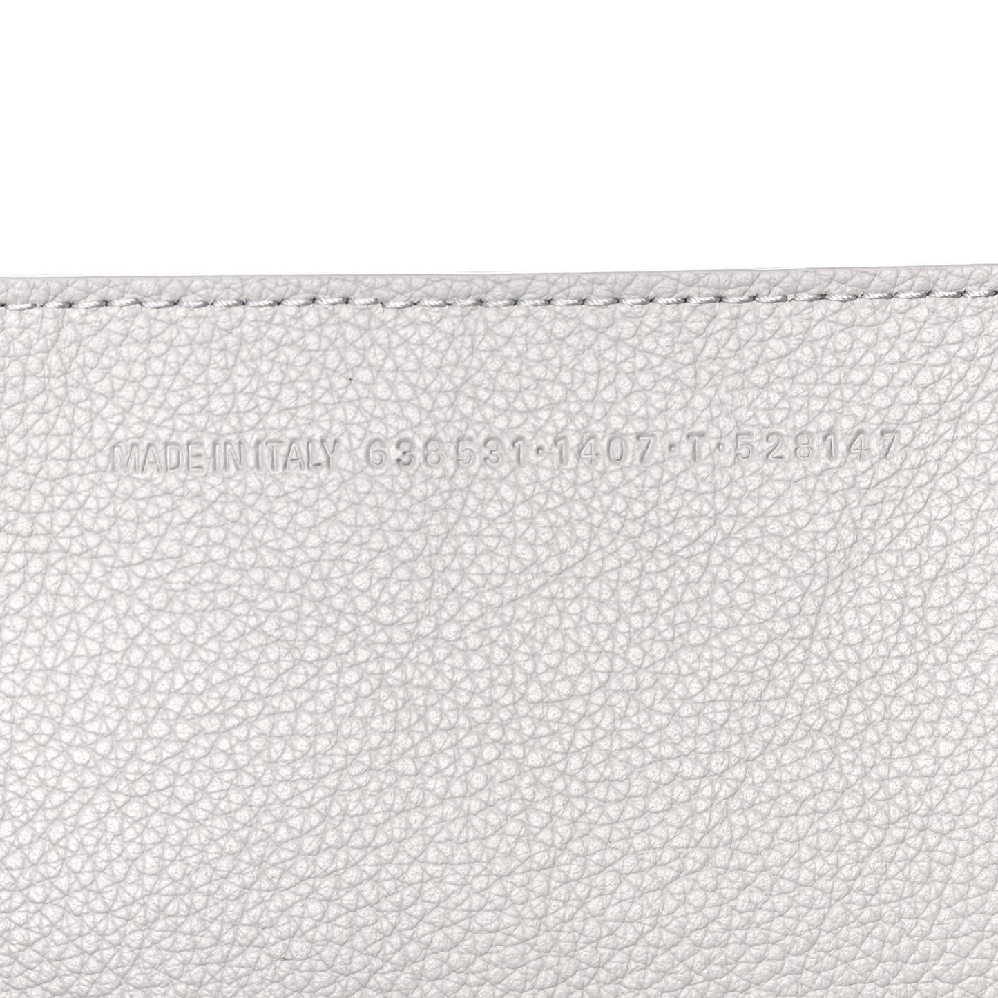 Grained Calfskin Neo Classic Silver Hardware Large Top Handle Bag Light Grey