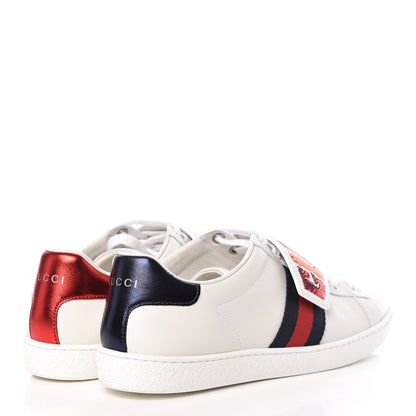Gucci Calfskin Sequins Web Game Logo Womens Ace Sneakers 38.5 White 4 of 13