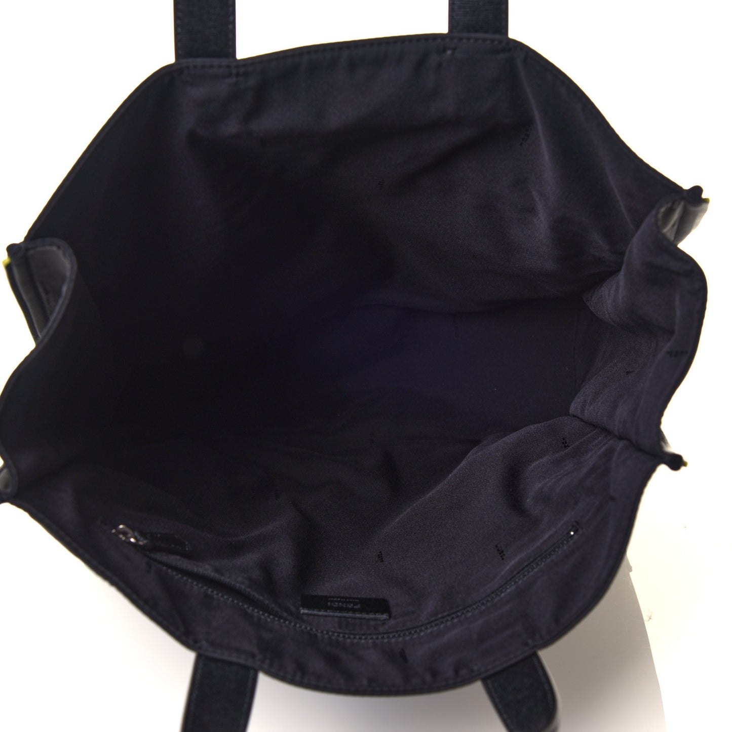 Nylon Shearling Block Letter Logo Tote Black Multicolor