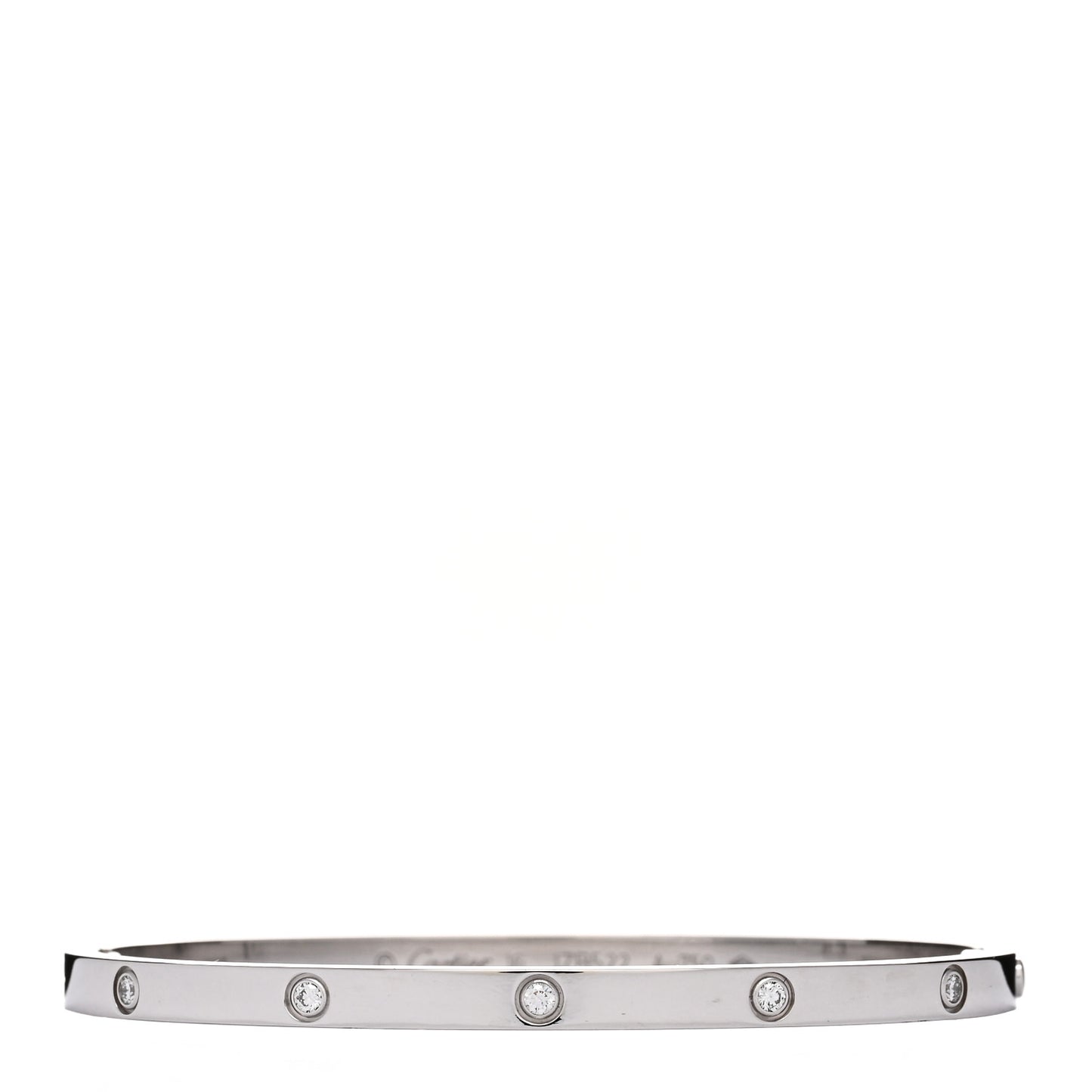 18K White Gold 10 Diamond Small LOVE Bracelet 16