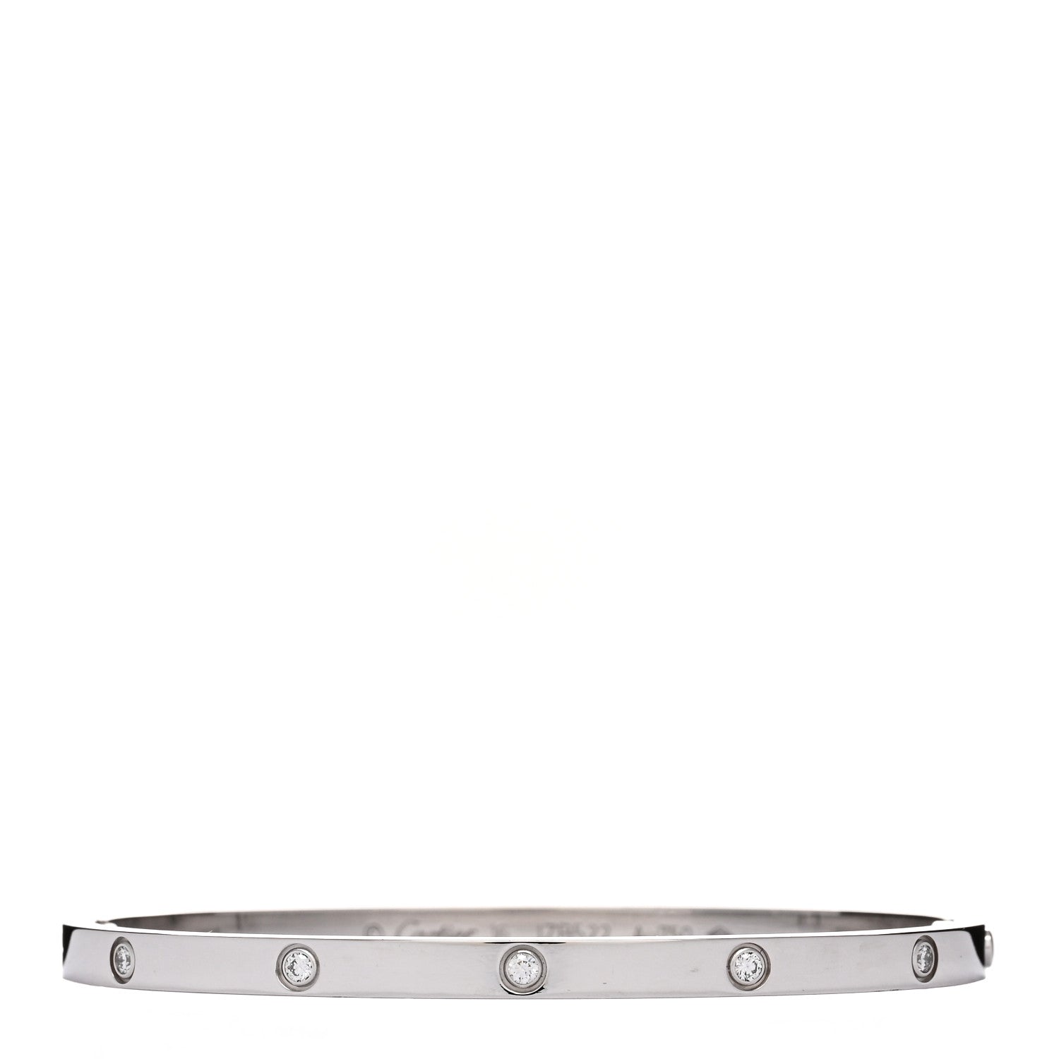 Cartier 18K White Gold 10 Diamond Small LOVE Bracelet 16 1 of 4