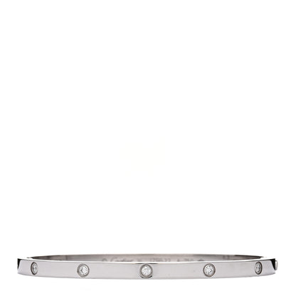 Cartier 18K White Gold 10 Diamond Small LOVE Bracelet 16 1 of 4