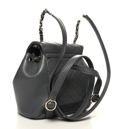 Chanel Lambskin Quilted Small Duma Drawstring Backpack Grey 3 of 11