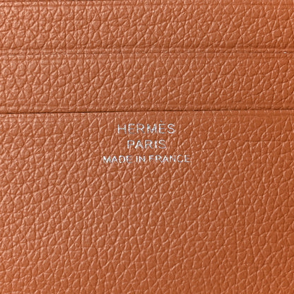 Hermes Evercolor Citizen Twill Compact Wallet Gold Bleu De France Bleu Saphir 6 of 8