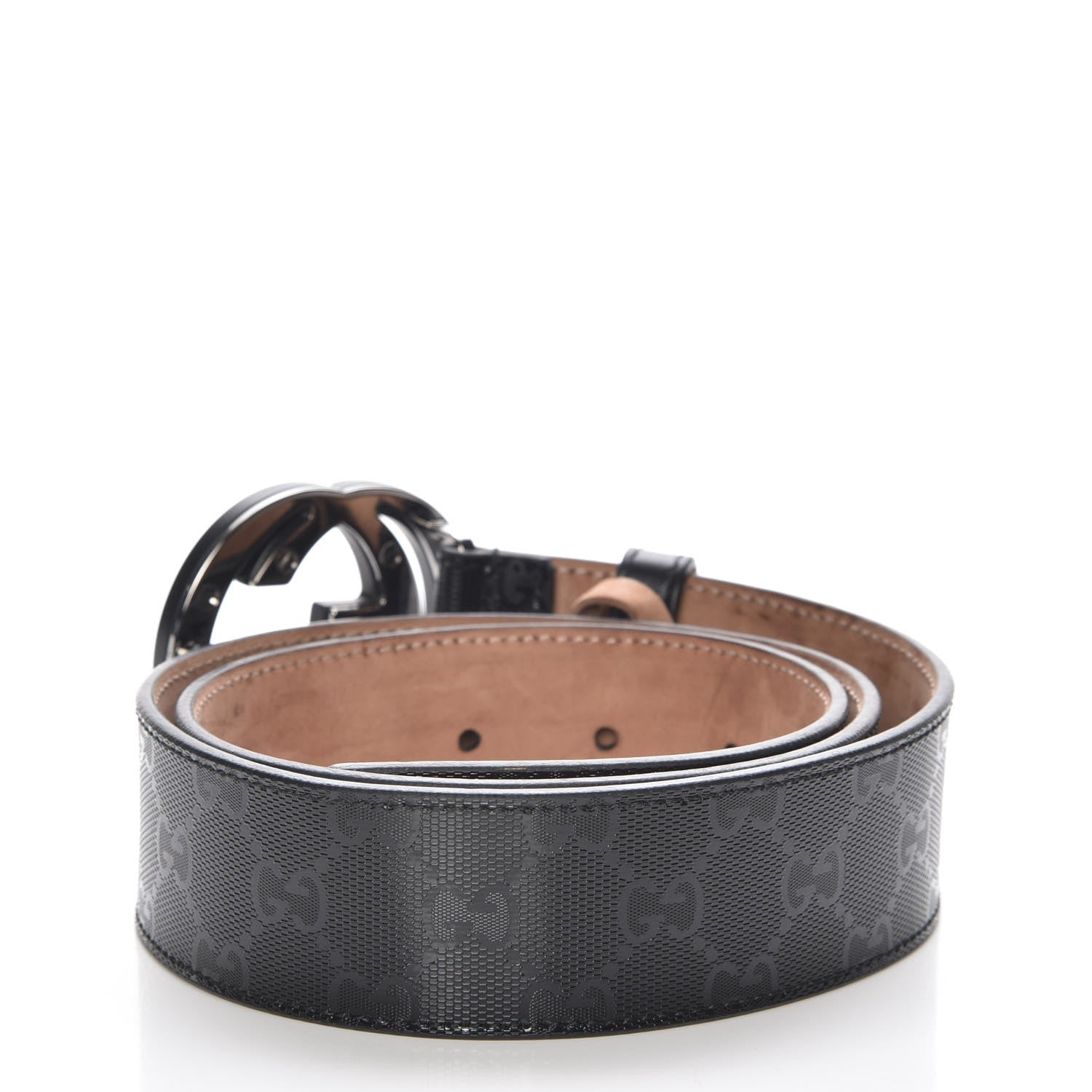Gucci Imprime Monogram Interlocking G Belt 85 34 Black 3 of 6