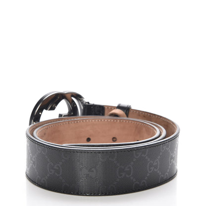 Gucci Imprime Monogram Interlocking G Belt 85 34 Black 3 of 6