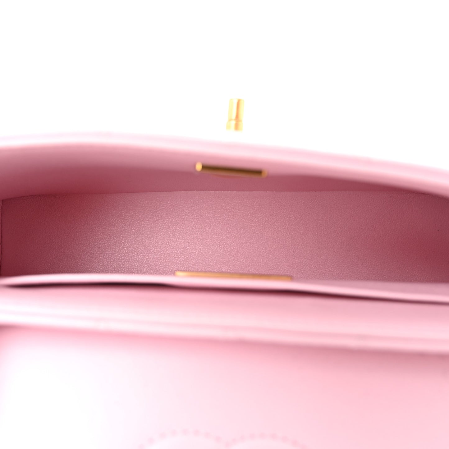 Lambskin Quilted Mini Flap Top Handle Bag Light Pink