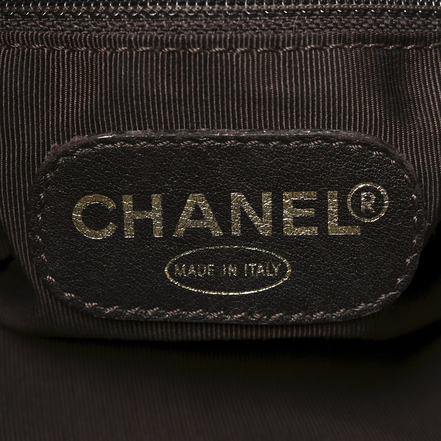 Calfskin CC Shoulder Bag Dark Brown