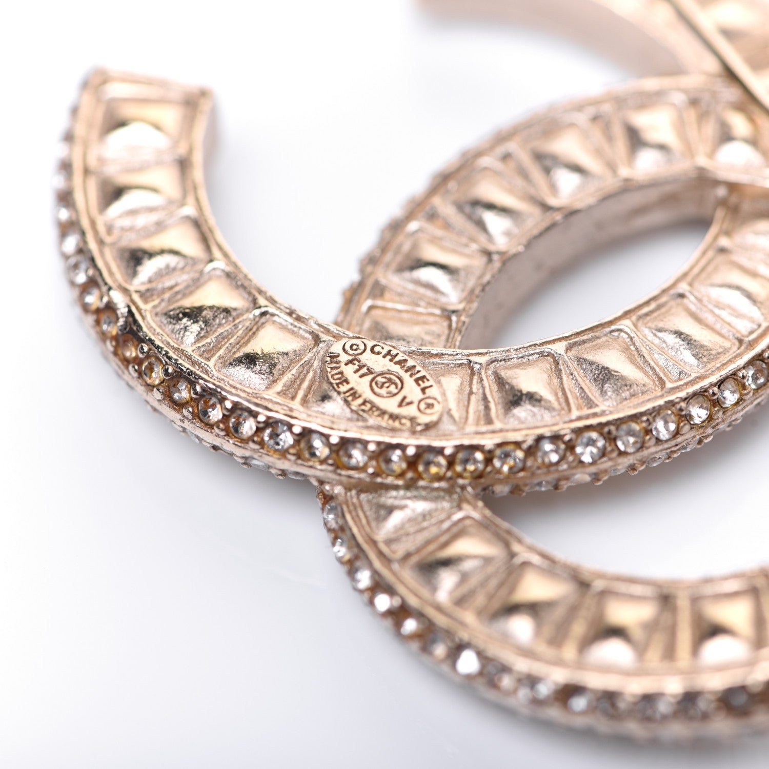 Chanel Baguette Crystal CC Brooch Gold 6 of 8
