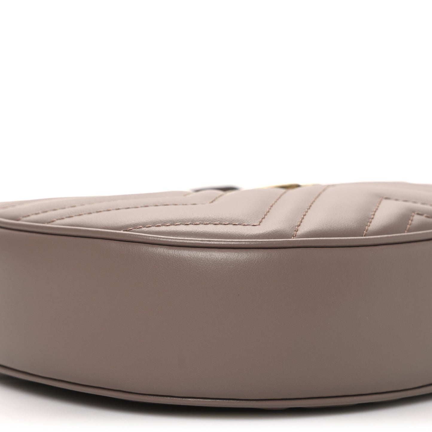 Calfskin Matelasse Chevron Mini GG Marmont Half Moon Hobo Porcelain Rose