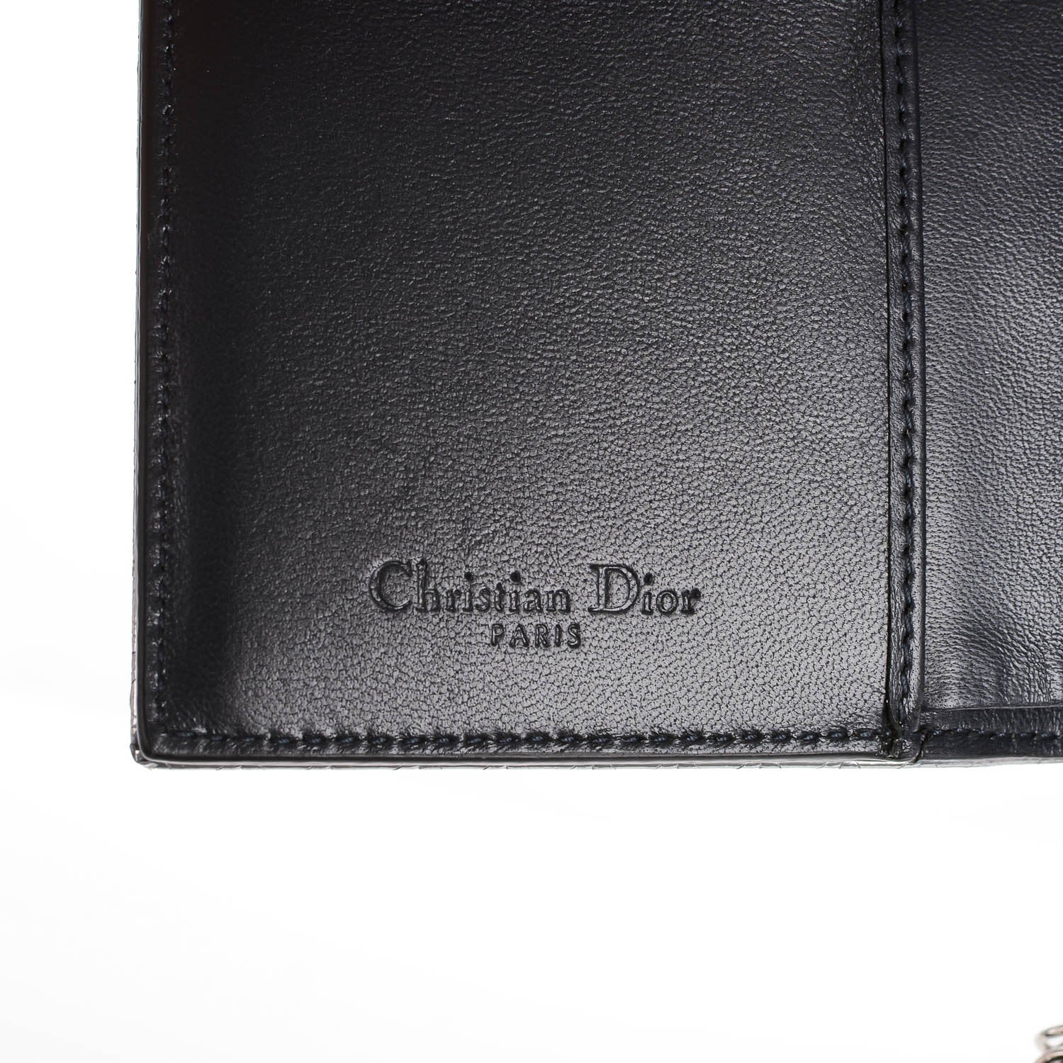 Christian Dior Metallic Patent Micro-Cannage Lady Dior Eden Wallet Silver 6 of 9