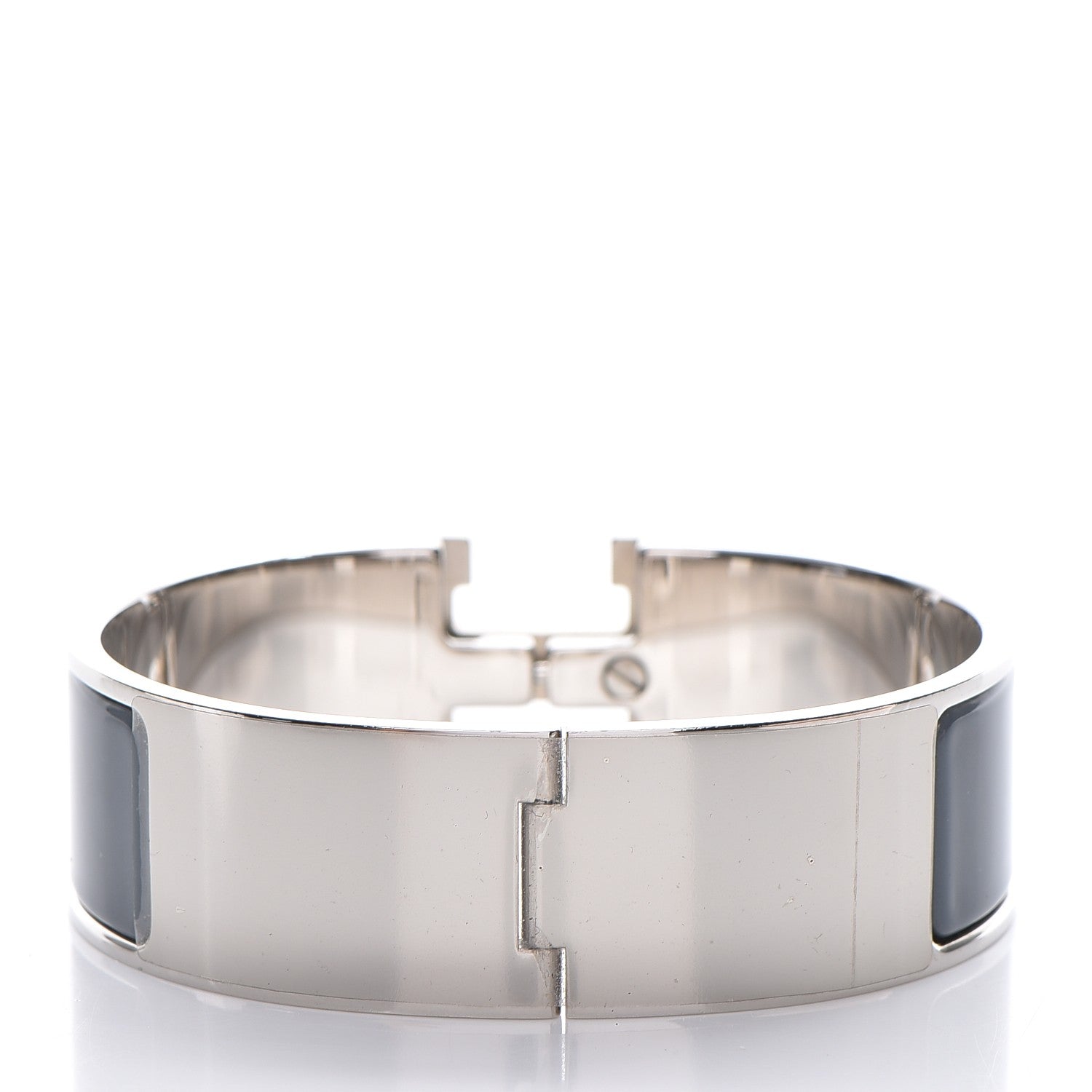 Hermes Enamel Wide Clic Clac H Bracelet GM Slate 3 of 5