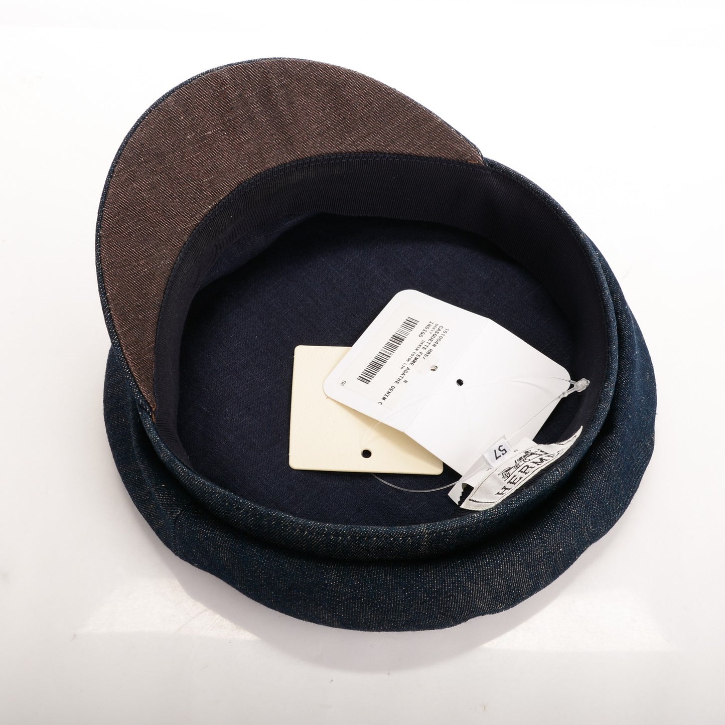 Denim Cotton Linen Agathe Hat 57 Indigo