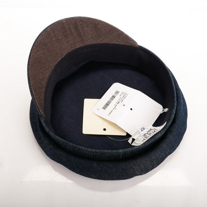 Hermes Denim Cotton Linen Agathe Hat 57 Indigo 4 of 5