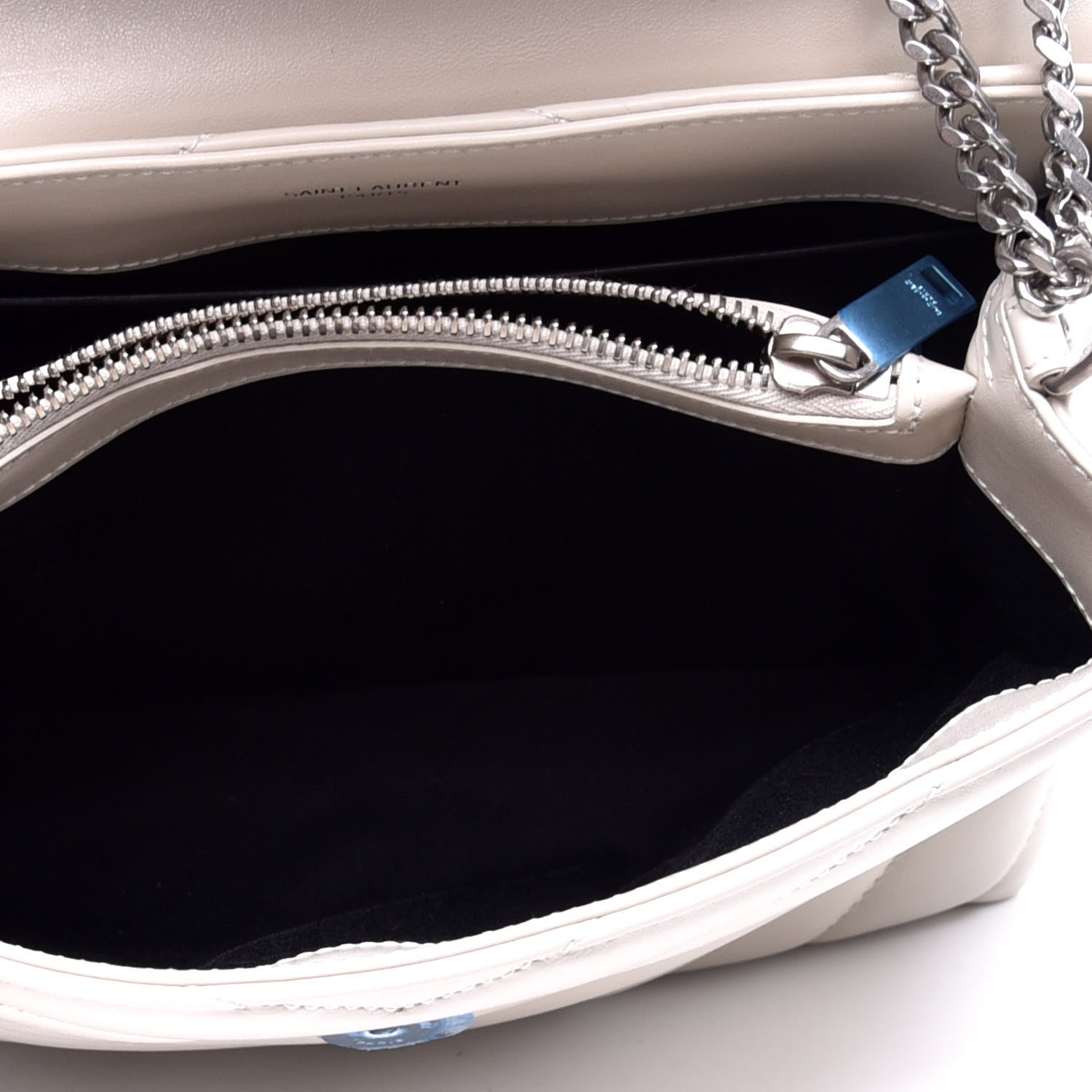 Saint Laurent Calfskin Y Quilted Monogram Small Loulou Chain Satchel Ivory 5 of 8
