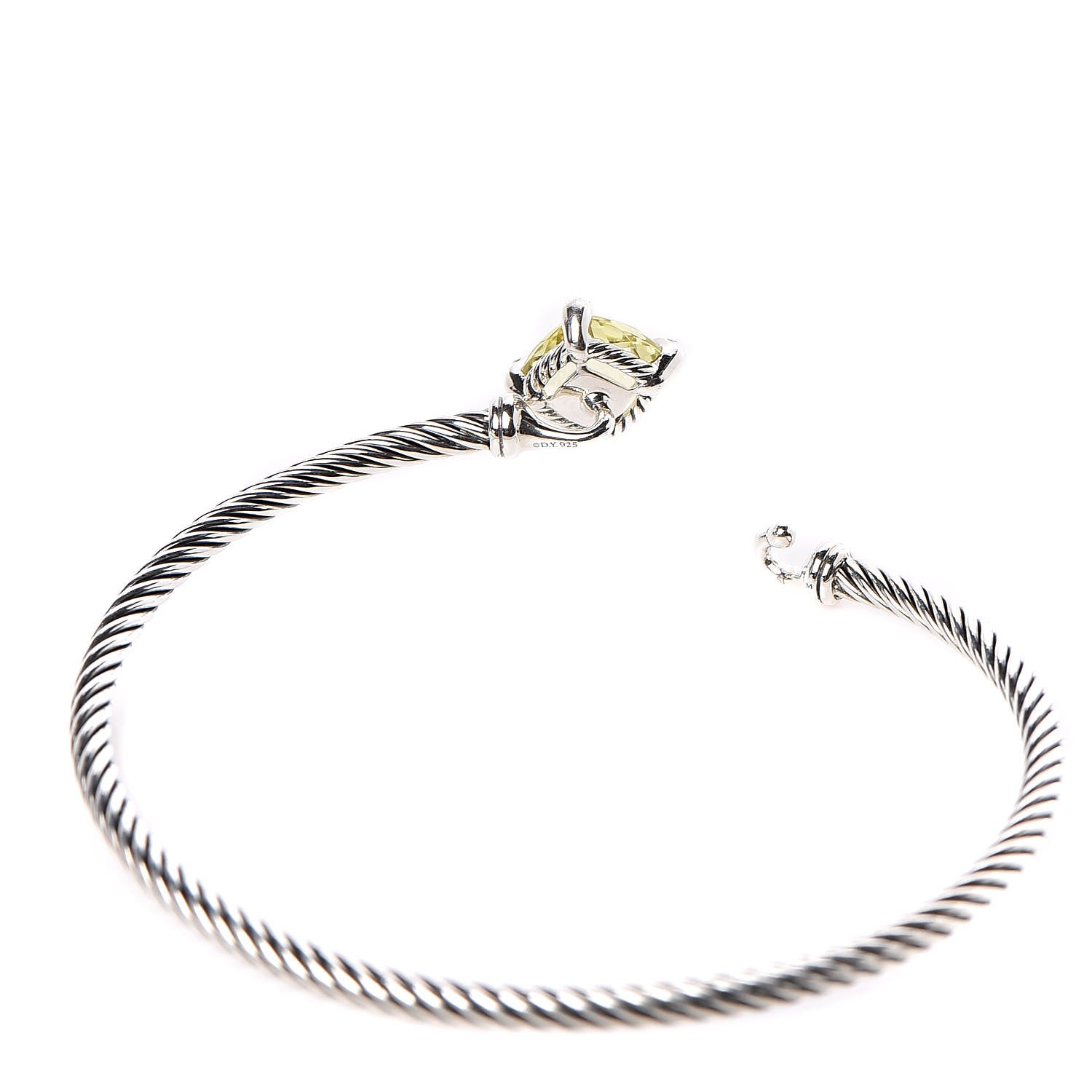 David Yurman Sterling Silver Lemon Citrine Diamond 9mm Chatelaine Bracelet 5 of 5