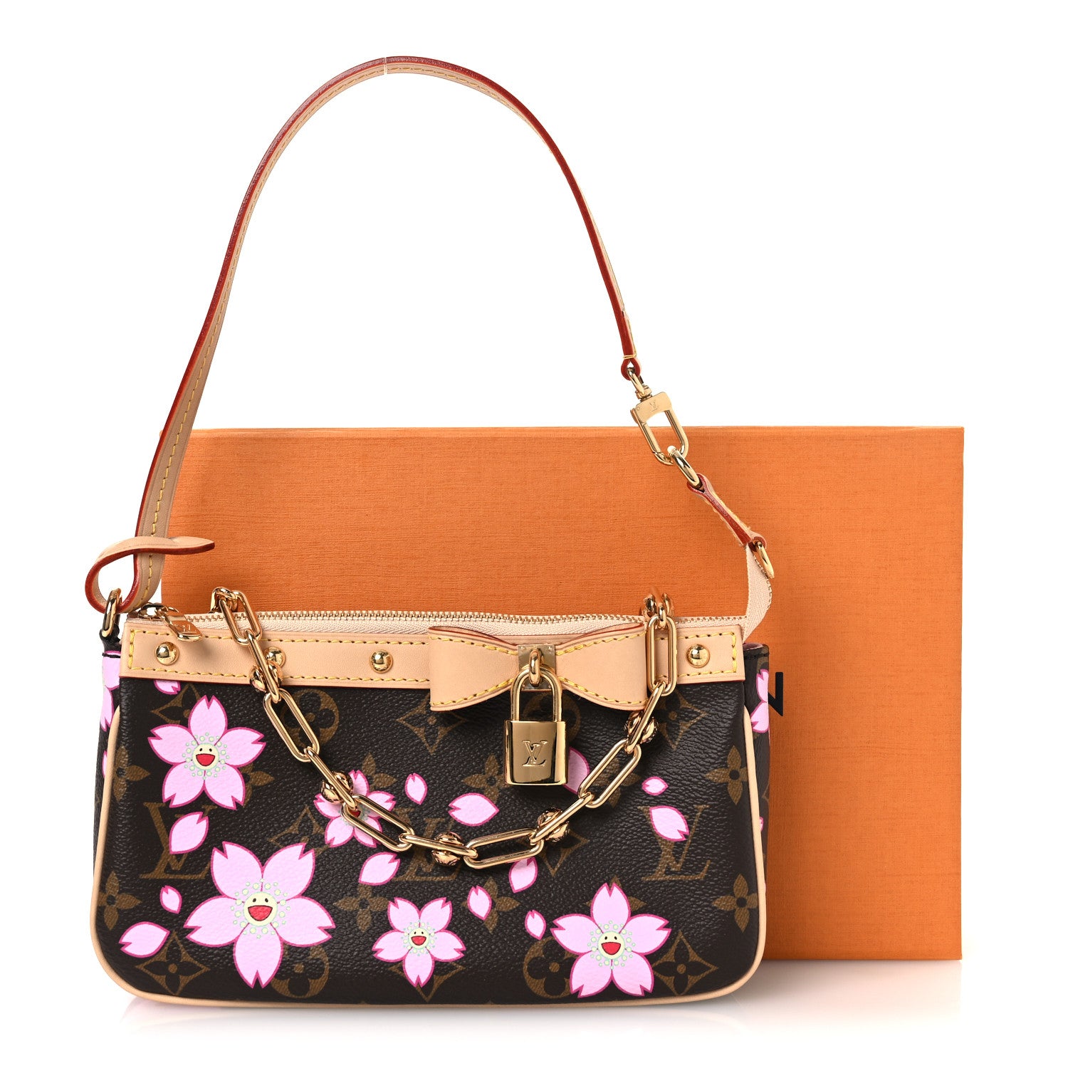 Louis Vuitton LV X TM Monogram Cherry Blossom Pochette Accessories Sakura Brown 12 of 12