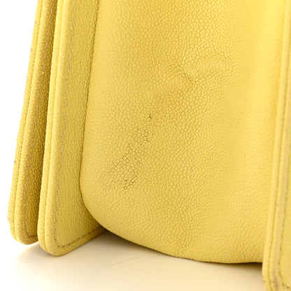 Chanel Caviar Chevron Quilted Medium Boy Flap Yellow 13 of 14