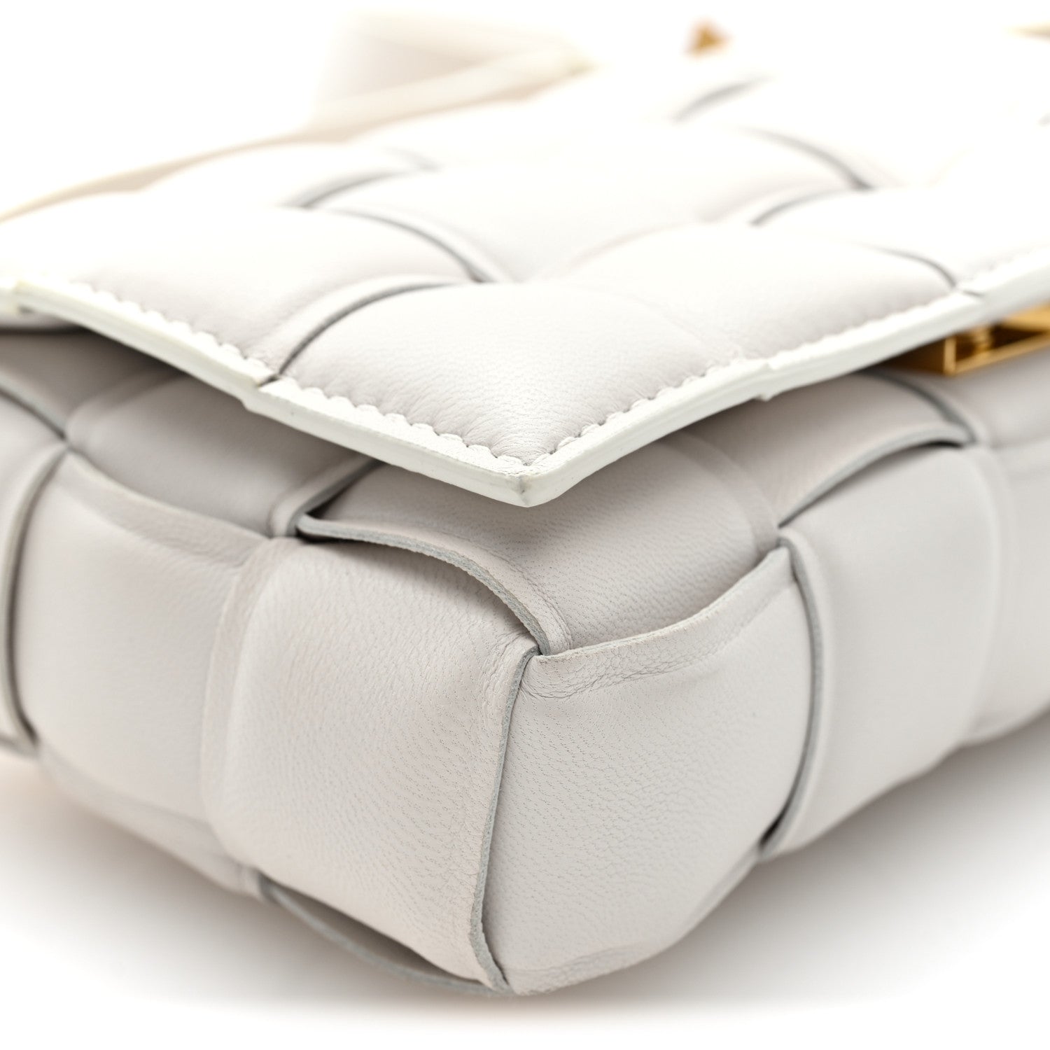Bottega Veneta Nappa Maxi Intrecciato Small Padded Cassette Crossbody Bag Chalk 8 of 9