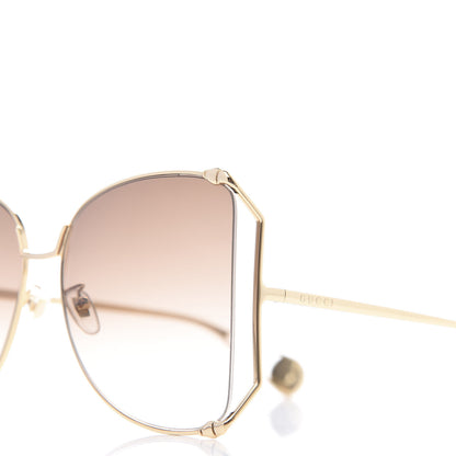 Gucci Oversized Round Sunglasses GG0252S Gold Brown 7 of 8