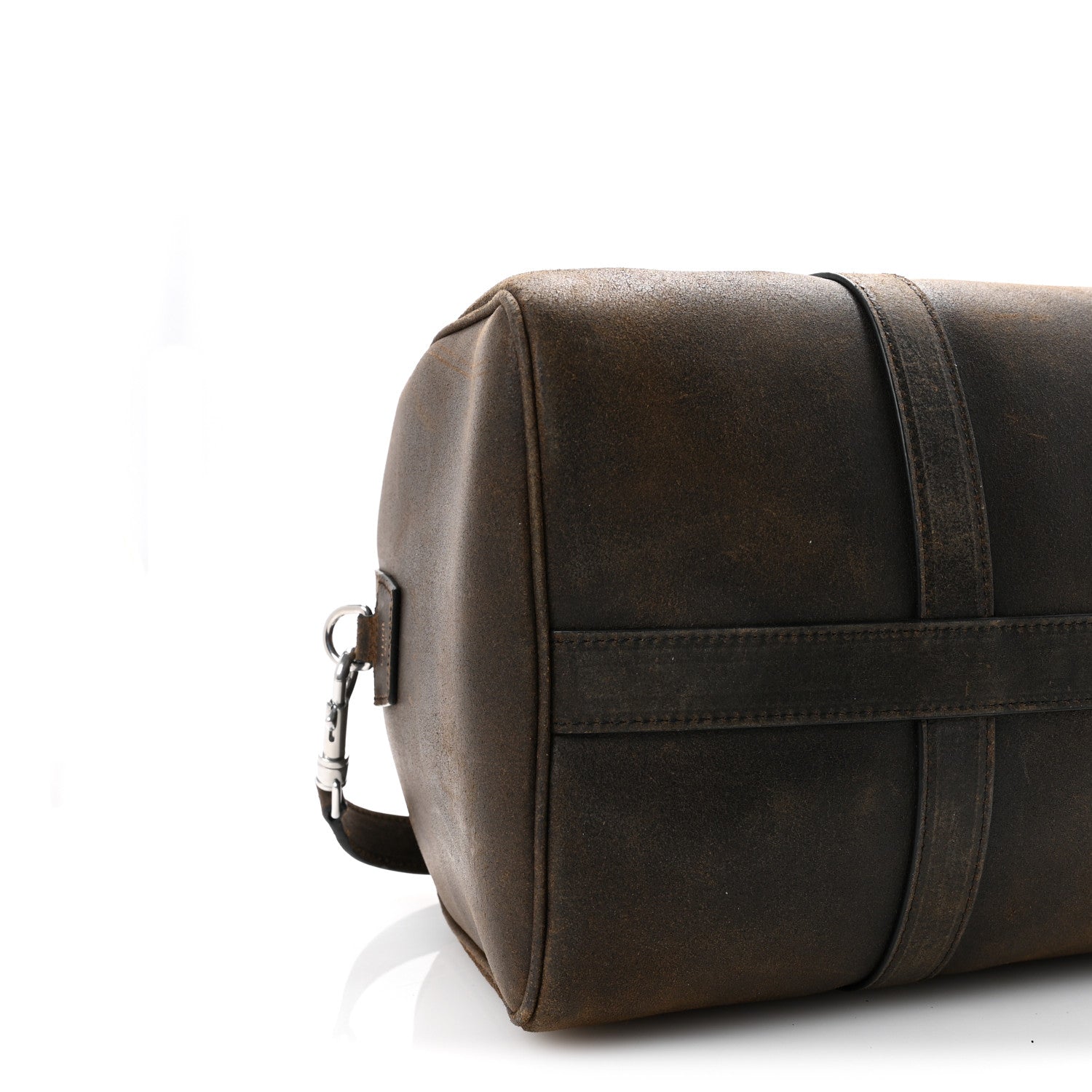Celine Waxed Suede Calfskin Large Boston Bag Brown 7 of 8