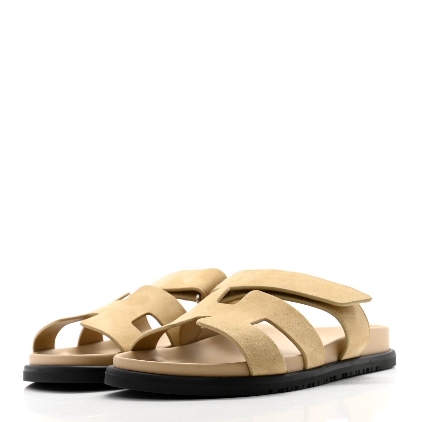 Suede Goatskin Womens Chypre Sandals 39 Beige Lin