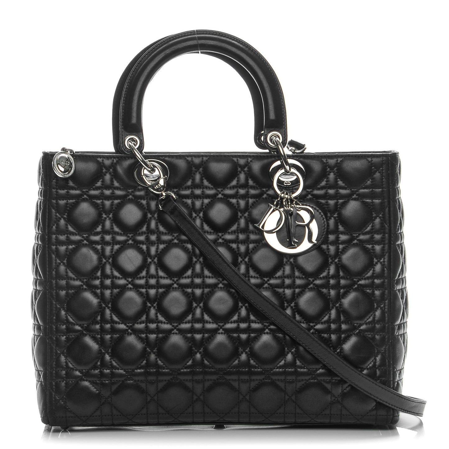 Lambskin Cannage Large Lady Dior Black