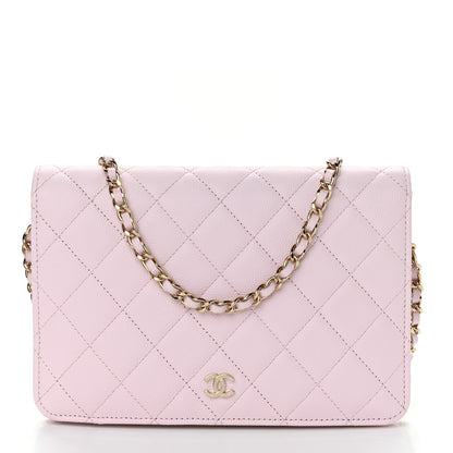 Chanel Caviar Quilted Wallet On Chain WOC Light Pink 2 of 11