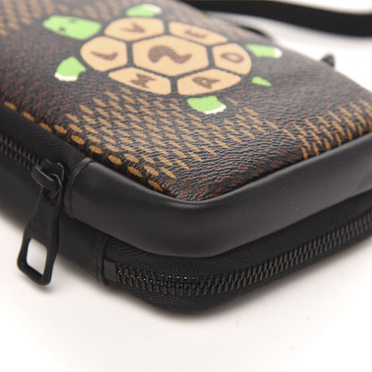 Louis Vuitton X NIGO Giant Damier Ebene Tortoise Double Phone Pouch 8 of 10