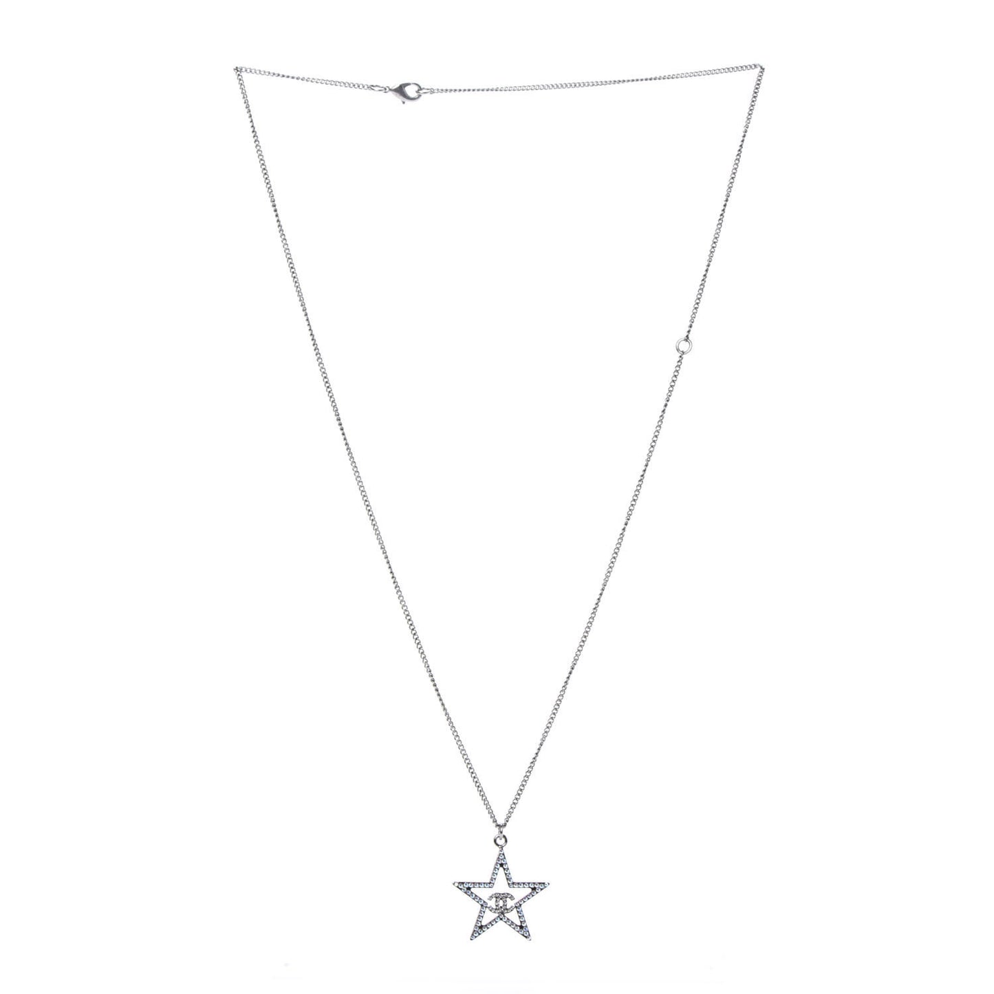 Ruthenium Crystal Star CC Necklace Iridescent Pink