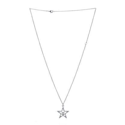 Chanel Ruthenium Crystal Star CC Necklace Iridescent Pink 4 of 6