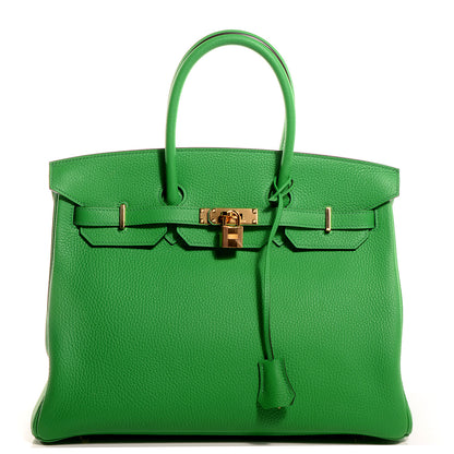 Hermes Taurillon Clemence Birkin 35 Bambou Bamboo 1 of 12