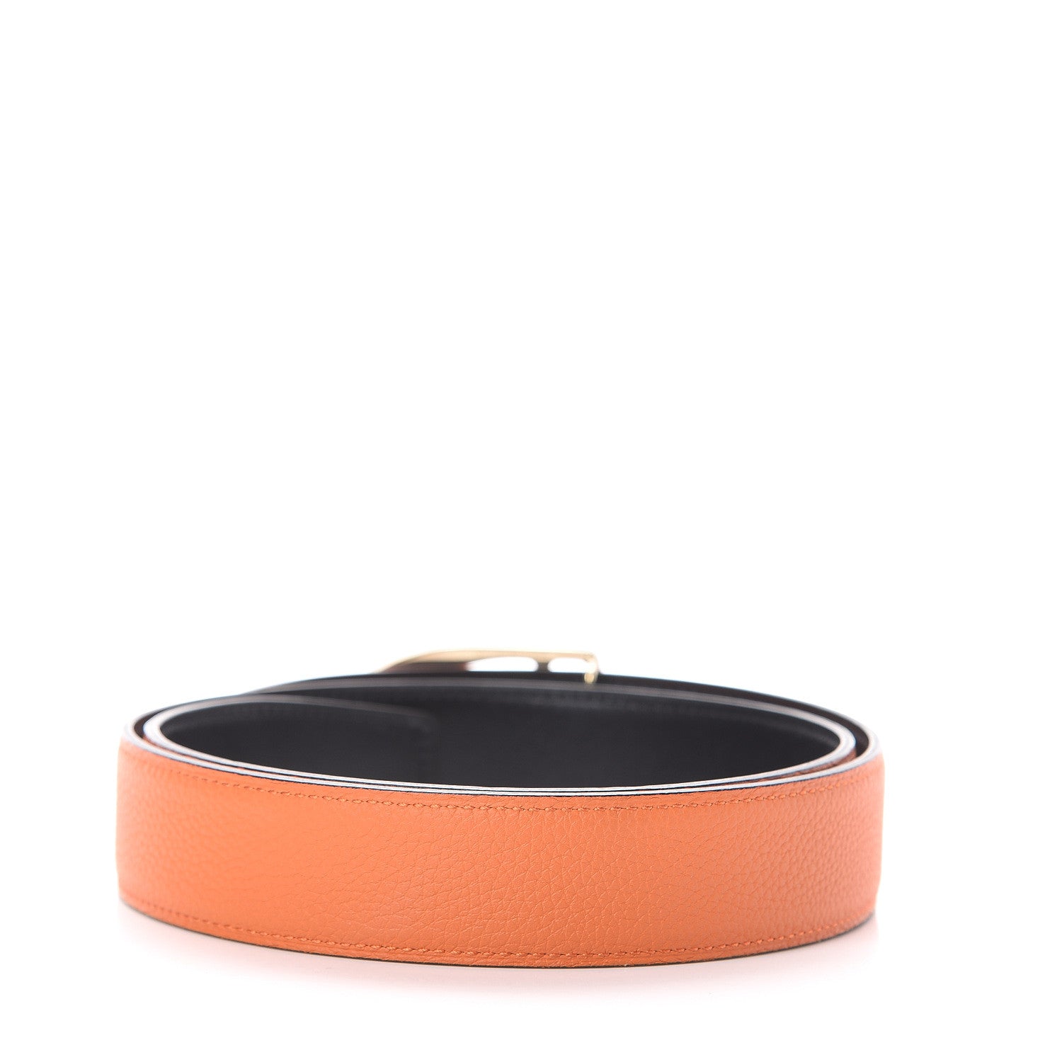 Hermes 135 Togo 32mm Stirrup Belt 80 Black Orange 2 of 5