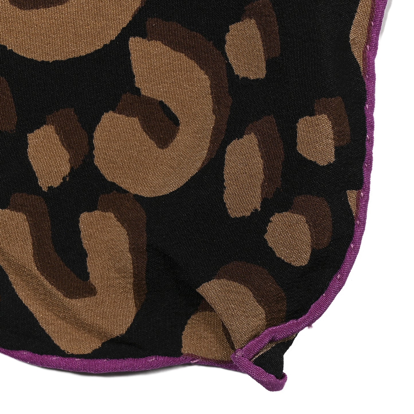 Silk Leopard Square Scarf Purple