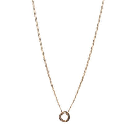 Cartier 18K Pink Yellow White Gold Trinity Double Chain Pendant Necklace 1 of 6