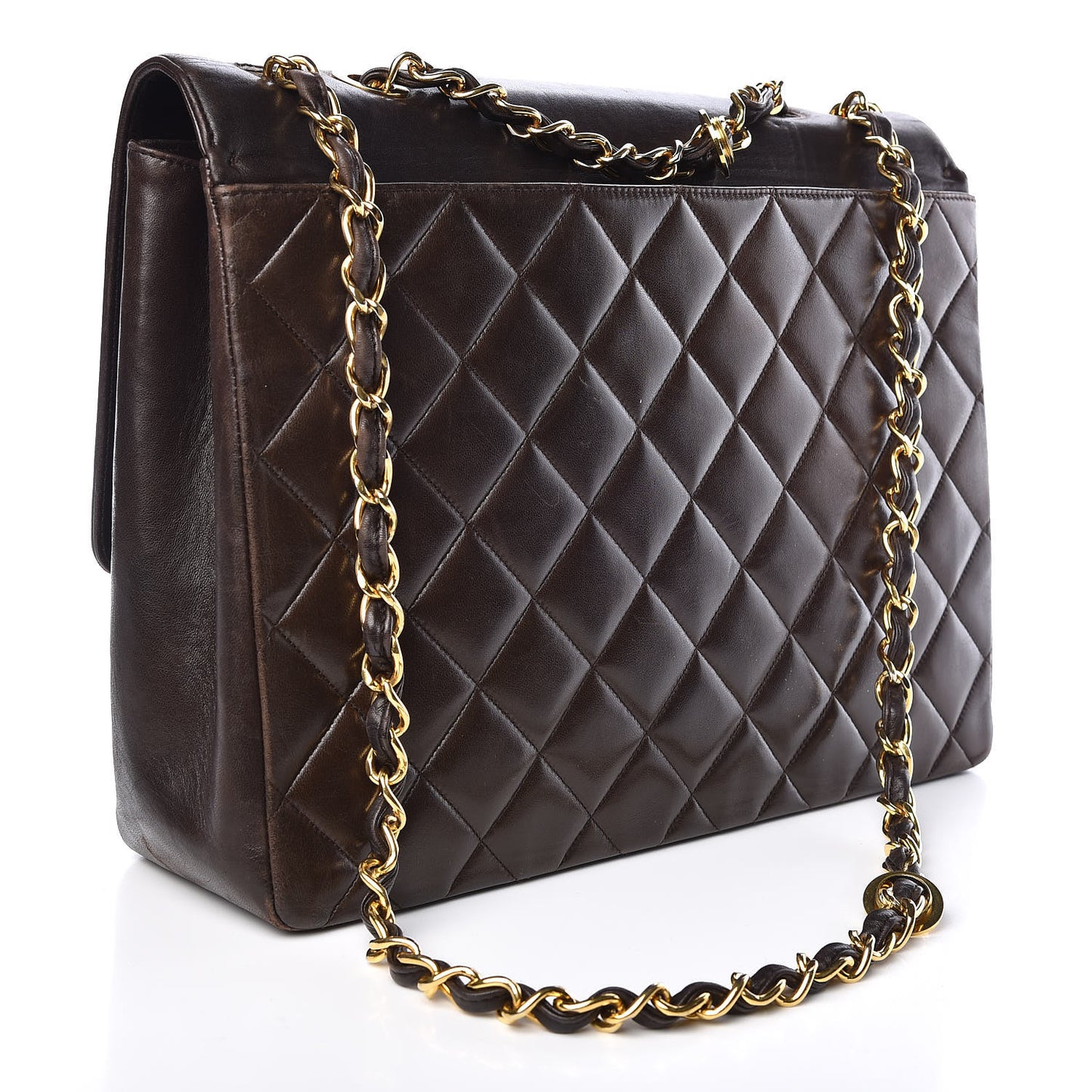 Lambskin XL Jumbo CC Single Flap Brown