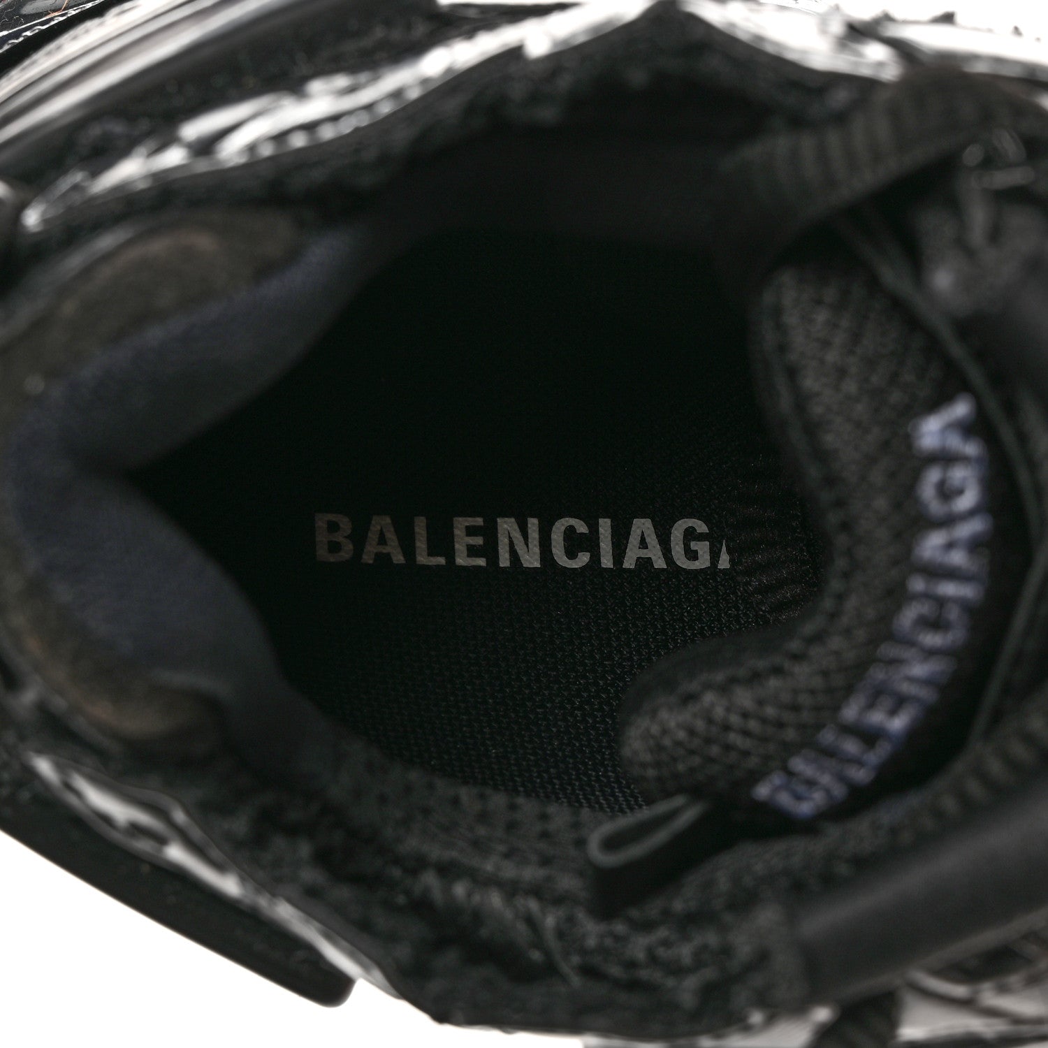 Balenciaga Mesh Rubber Monocolor Womens Runner Sneakers 39 Black 7 of 9