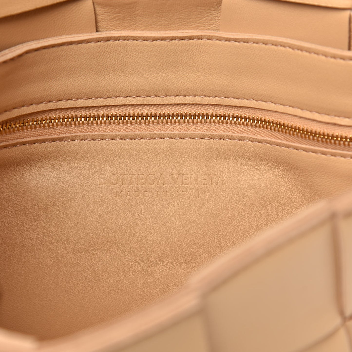 Nappa Maxi Intreccio Cassette Bag Almond