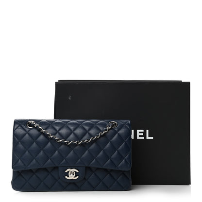 Chanel Caviar Quilted Medium Double Flap Navy 10 of 10