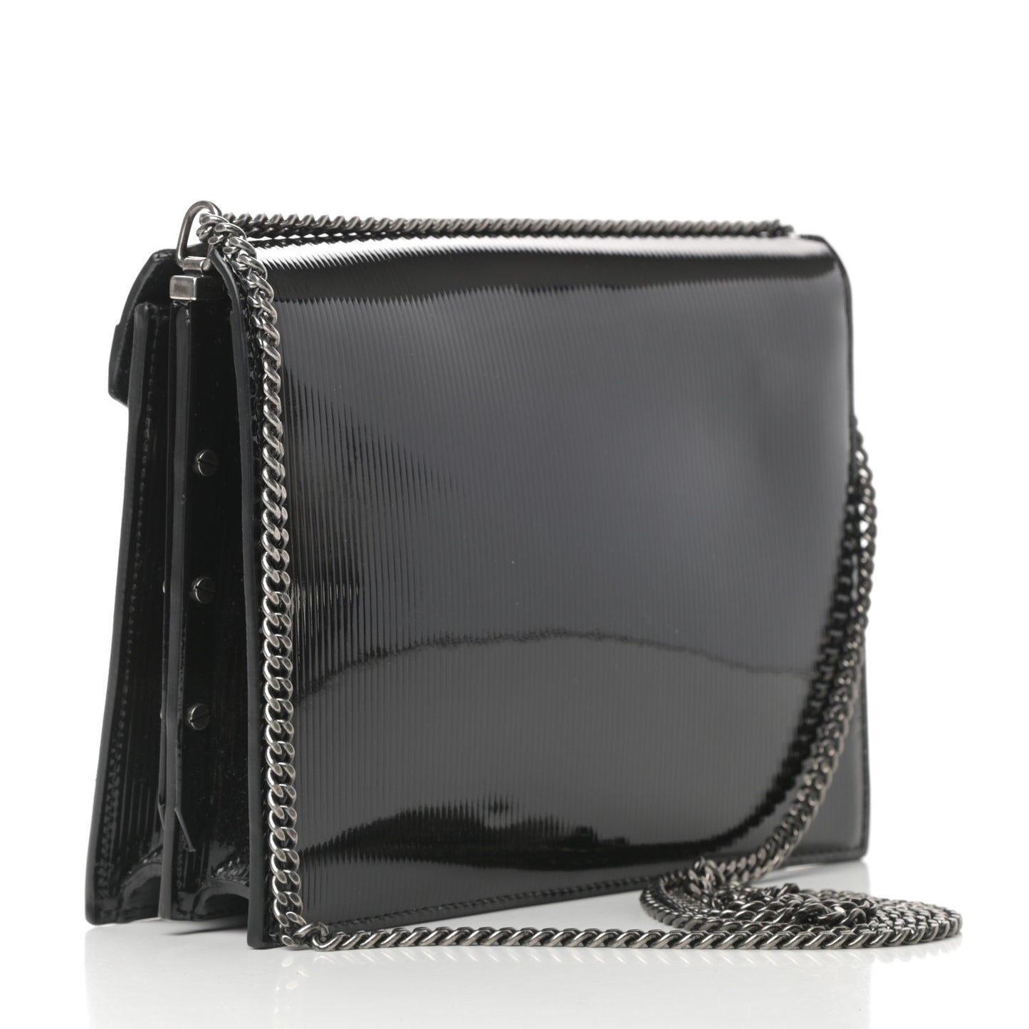 Patent Monogram Cassandra Clasp Bag Black