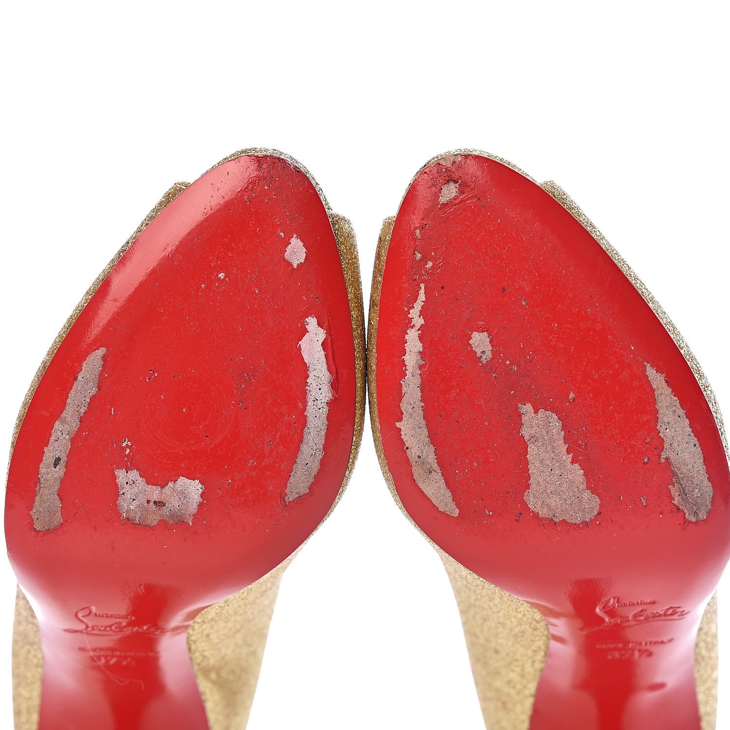 Christian Louboutin Mini Glitter Flo 100 Pumps 37.5 Gold 10 of 13