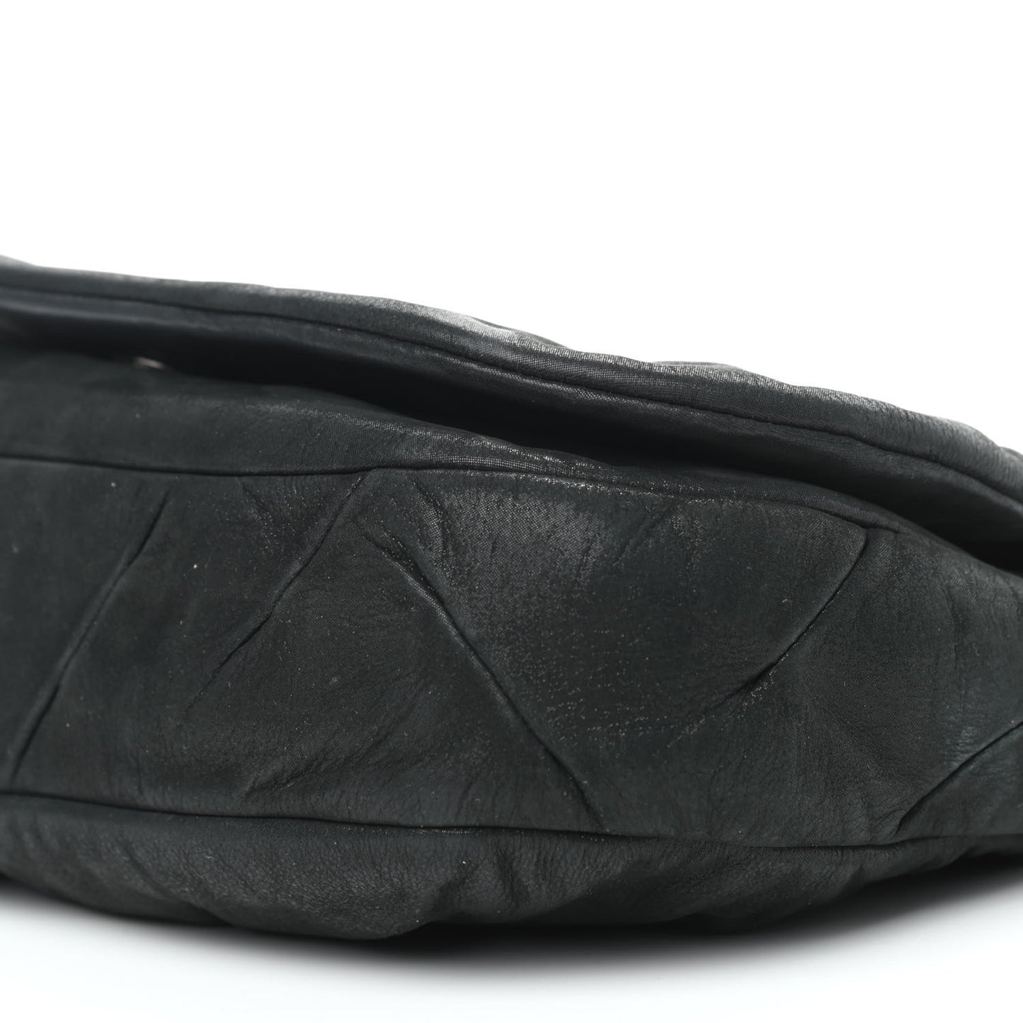 Iridescent Calfskin Glint Flap Black