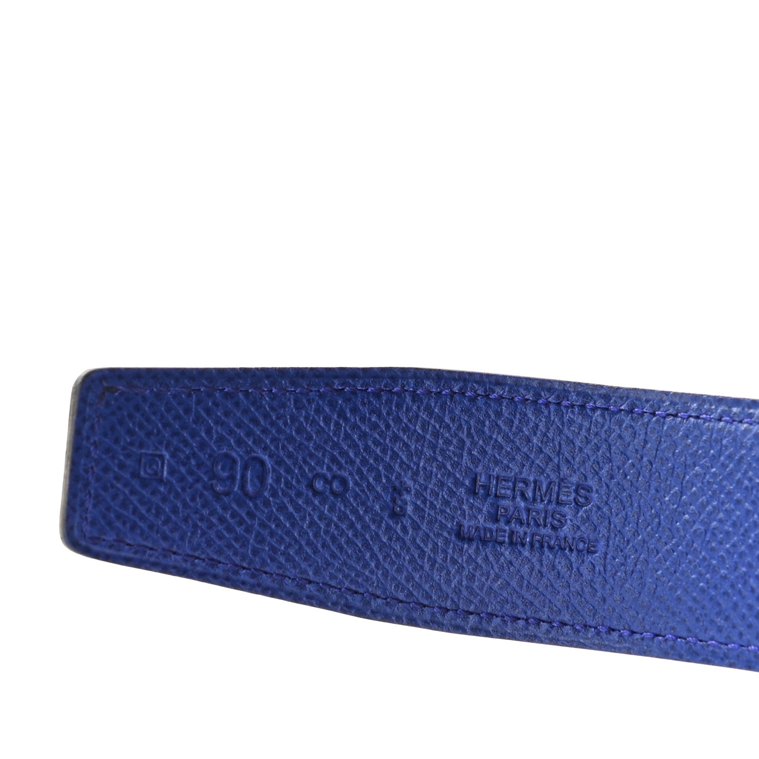 Hermes Epsom Swift 32mm Belt Strap 90 Bleu Electrique Prune 4 of 6