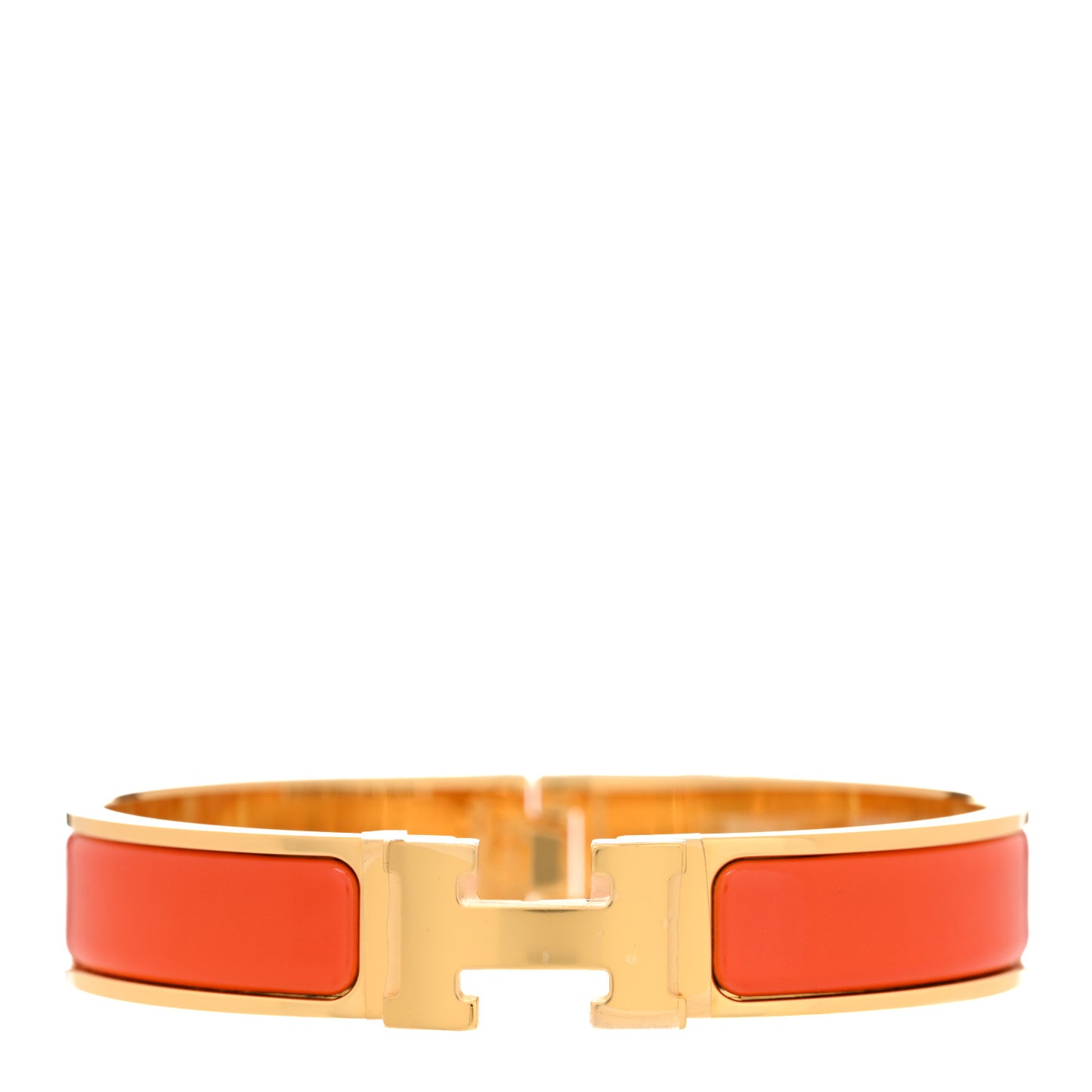 Enamel Narrow Clic Clac H Bracelet GM Orange Fruite