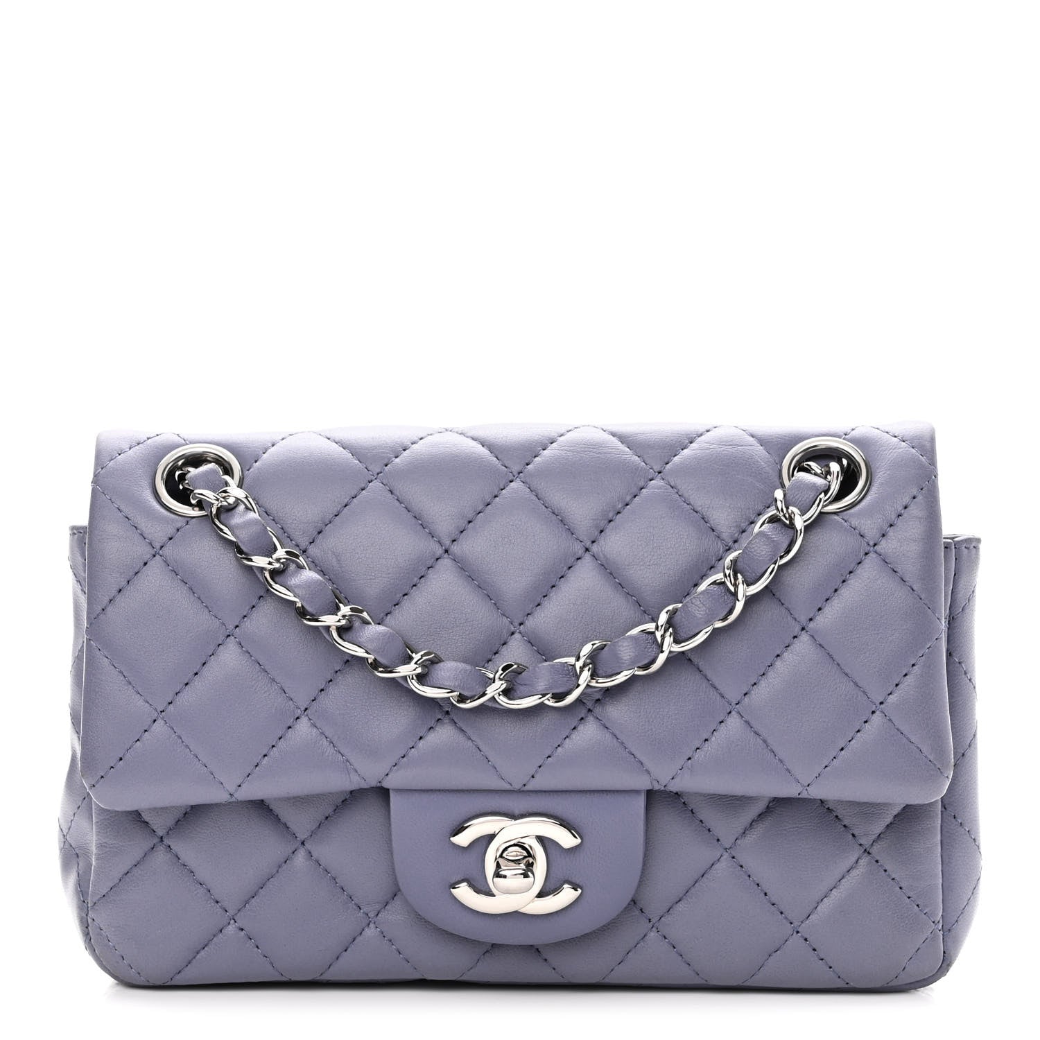 Chanel Lambskin Quilted Mini Rectangular Flap Light Purple 1 of 12