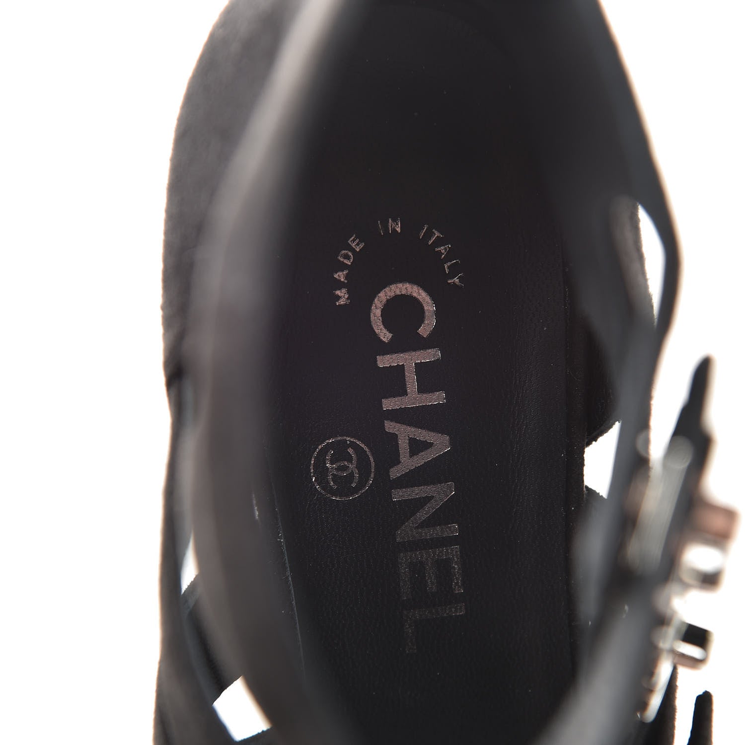 Chanel Kid Suede CC Turnlock Sandals 39.5 Black 7 of 9