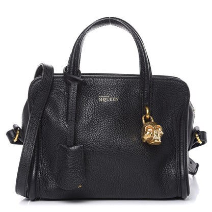 Alexander McQueen Pebbled Calfskin Mini Padlock Tote Black 1 of 10