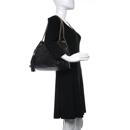 Gucci Pebbled Calfskin Medium Soho Chain Shoulder Bag Black 2 of 18